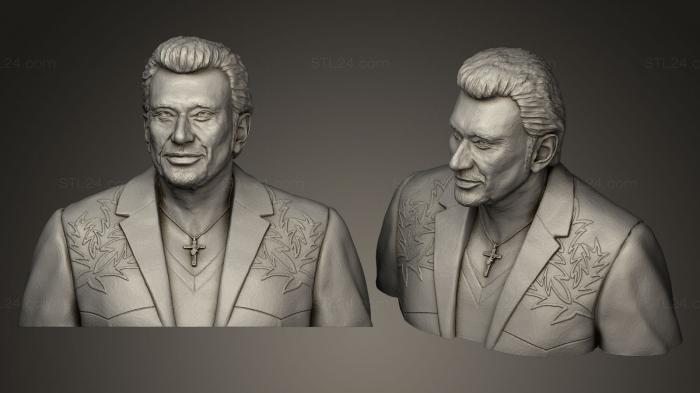 Бюсты и барельефы известных личностей (Джонни Холлидей, BUSTC_0306) 3D модель для ЧПУ станка